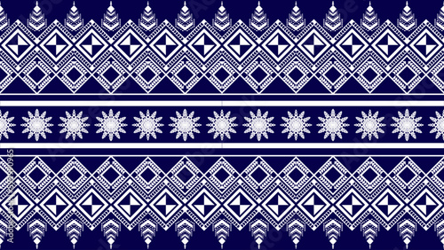 Thailand fabric ethnic Latin geometric fabric pattern for carpet,background,sarong,fabric,clothing ,batik fabric vector illustrator embroidery style 