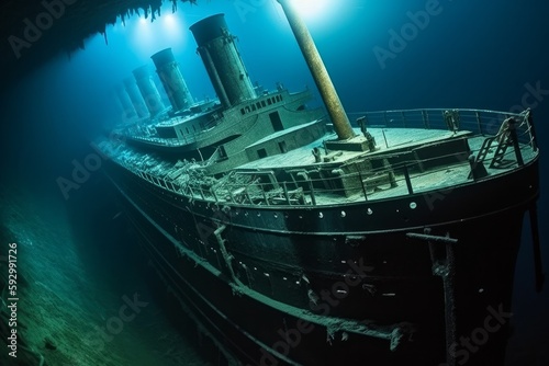 Sunken Luxury Liner Decaying Underwater 