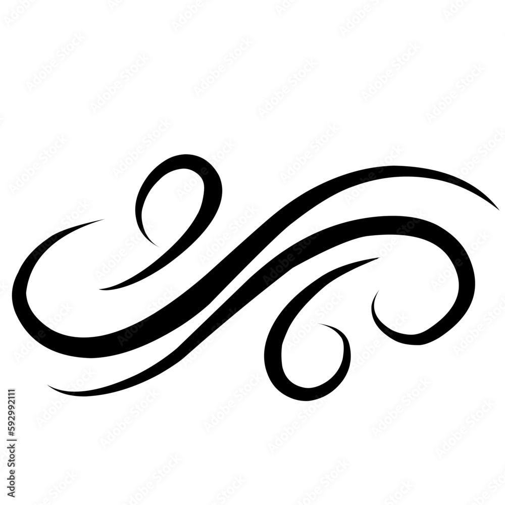 Swirl stroke ornament. Ornamental curls, swirls dividers and filigree ornament vector illustration Swirl stroke ornament. Ornamental curls, swirls dividers and filigree ornament vector illustration