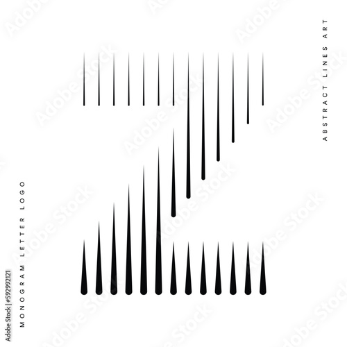 Monogram logo letter z lines abstract modern art vector illustration