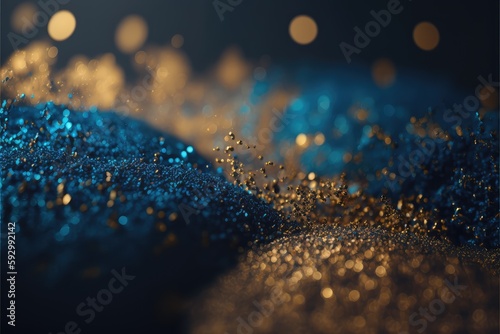 magical glittering particle wallpaper with defocused effect generative ai