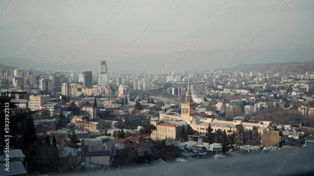 Panorama view of beautiful cityscape in the center of Tbilisi. Panorama view of beautiful cityscape in the center of Tbilisi.