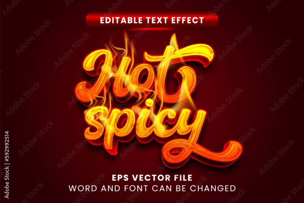 Hot spicy fire vector text effect