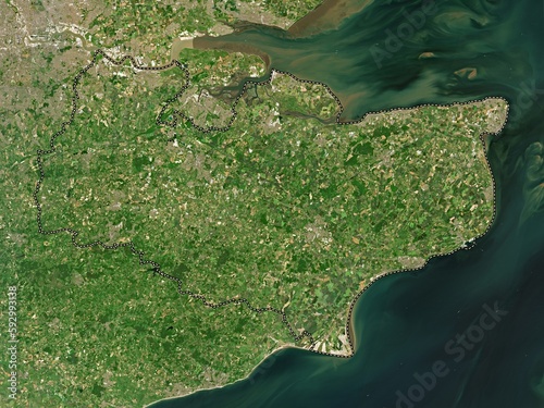 Kent, England - Great Britain. Low-res satellite. No legend photo