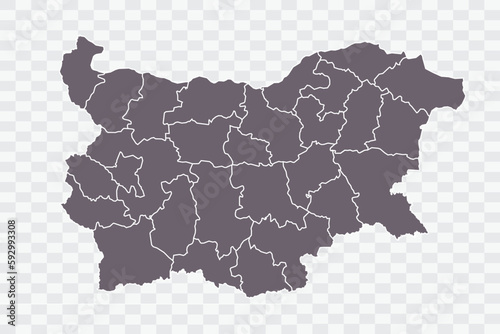 Bulgaria Map Grey Color on White Background quality files Png