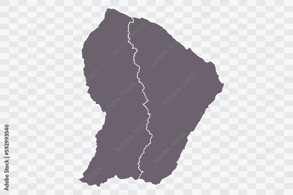 French Guiana Map Grey Color on White Background quality files Png