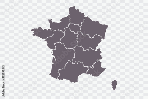 France Map Grey Color on White Background quality files Png