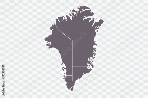 Greenland Map. Grey Color on White Background quality files Png