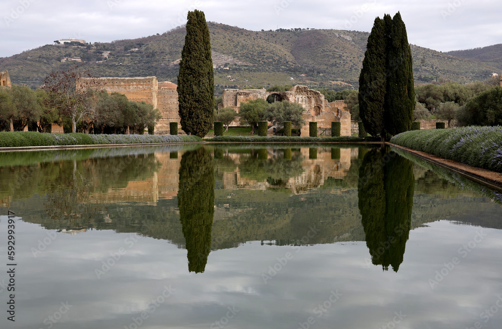The Pecile of Villa Adriana in Tivoli, Rome The Pecile of Villa Adriana in Tivoli, Rome