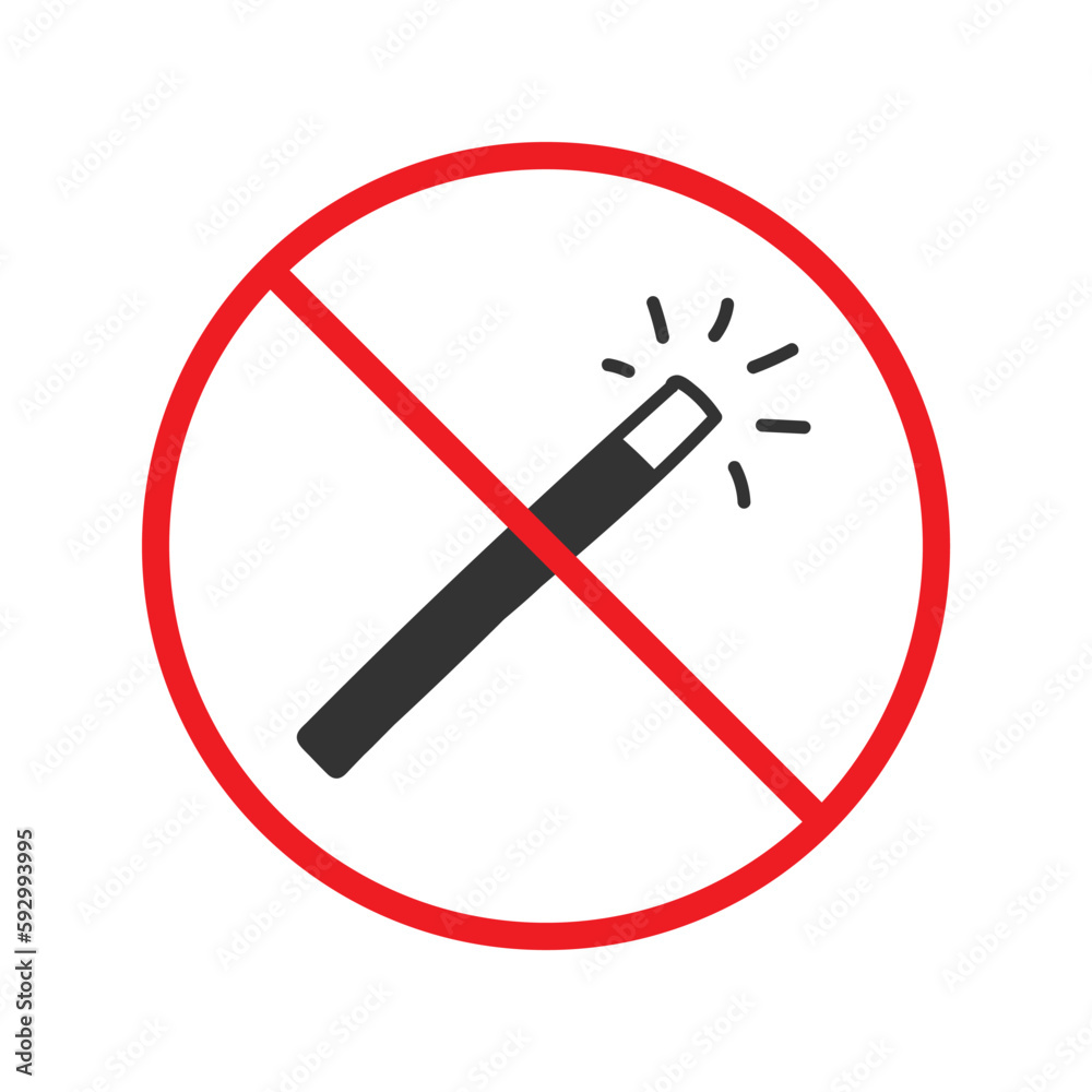 No magic wand icon. Forbidden magic wand icon. No magic vector symbol. Prohibited vector icon. Warning, caution, attention, restriction flat sign design. Do not pictogram. UX UI icon No magic wand icon. Forbidden magic wand icon. No magic vector symbol. Prohibited vector icon. Warning, caution, attention, restriction flat sign design. Do not pictogram. UX UI icon