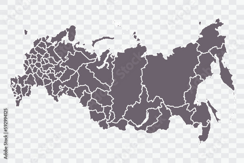 Russia Map Grey Color on White Background quality files Png