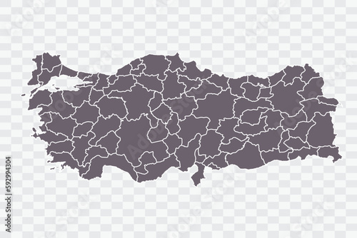 Turkey Map. Grey Color on White Background quality files Png