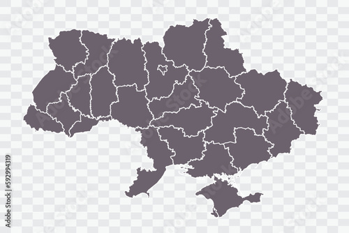 Ukraine Map Grey Color on White Background quality files Png