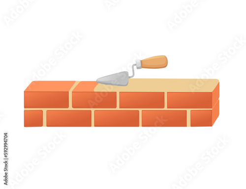 Brickworks with high quality red bricks vector illustration on white background
