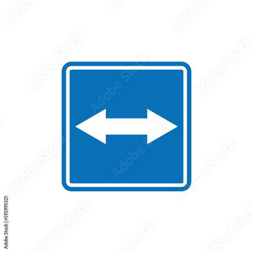 Blue Square Traffic Sign Vector Template