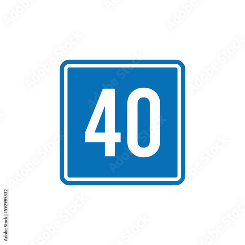 Blue Square Traffic Sign Vector Template