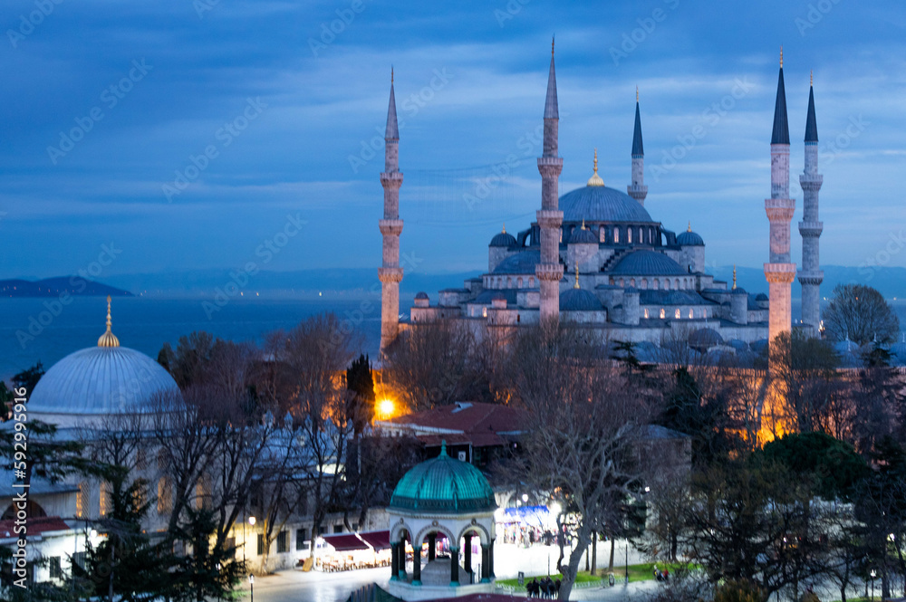 Obraz premium blue mosque city