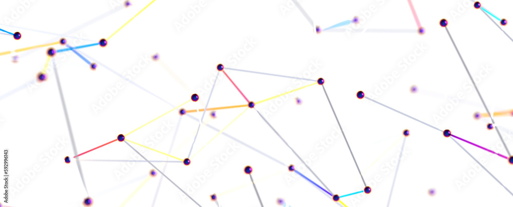 Abstract 3d rendering of network concept. Modern background. Futuristic shape with spheres and lines. Design for poster, cover, Abstract 3d rendering of network concept. Modern background. Futuristic shape with spheres and lines. Design for poster, cover,