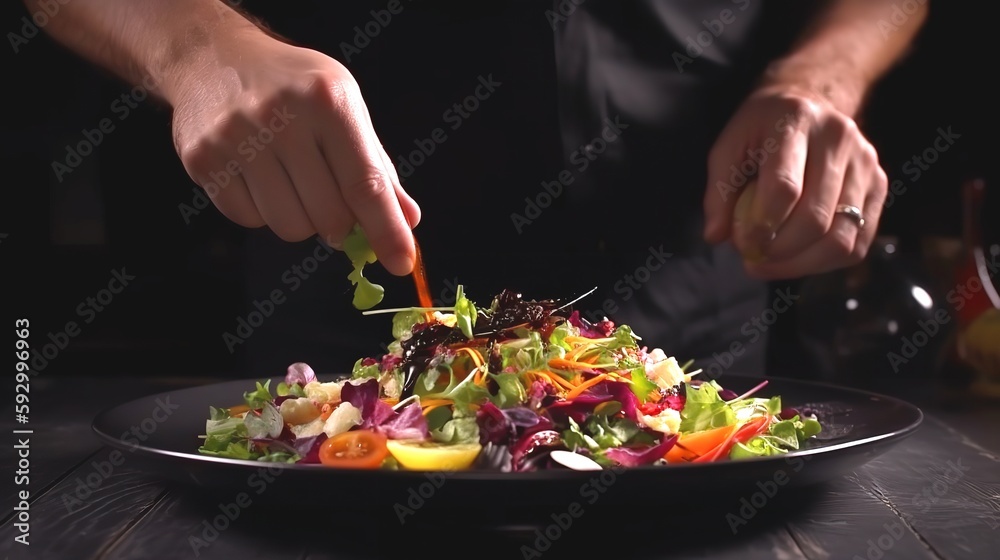 a chef prepares food