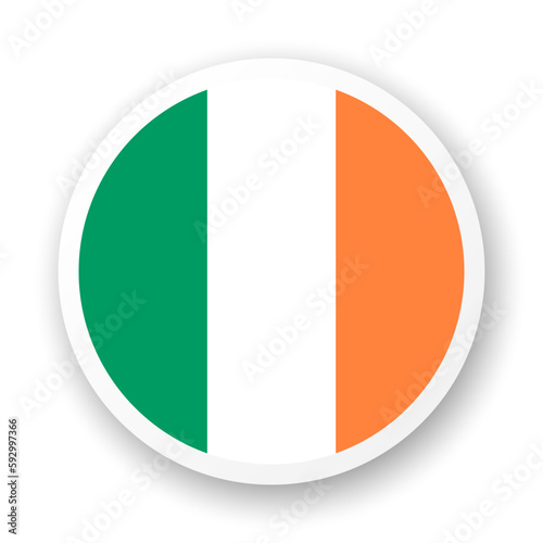 Free Download Flag of Ireland flat icon. Round vector element with shadow underneath. Best for mobile apps, UI and web design. - GFXLoad