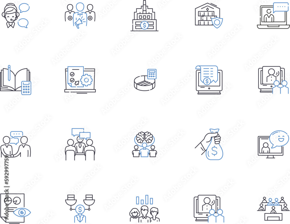 Company system outline icons collection. Company, system, management, automation, software, database, integration vector and illustration concept set. workflow, platform, analytics linear signs Company system outline icons collection. Company, system, management, automation, software, database, integration vector and illustration concept set. workflow, platform, analytics linear signs