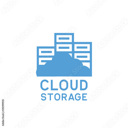 Cloud storage service logo. vector illustration