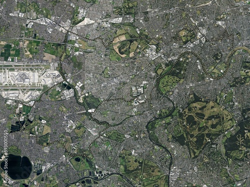 London Borough of Hounslow, England - Great Britain. High-res satellite. No legend photo