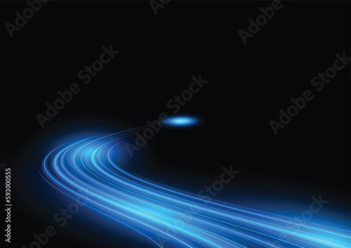 Modern abstract high-speed light motion effect on black background. vector illustration.