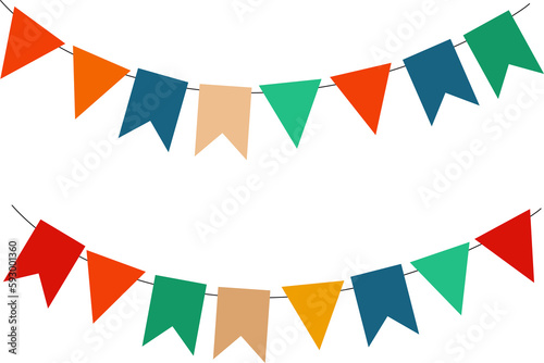 PNG Colorful pennant bunting ribbon on transparent background. Happy carnival. Confetti festive colorful carnival illustration. Celebration background.