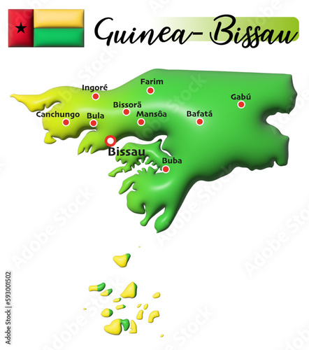 Guinea-Bisseau, Fläche und Flagge