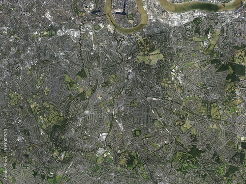 Obraz na płótnie London Borough of Lewisham, England - Great Britain. High-res satellite. No legend w salonie