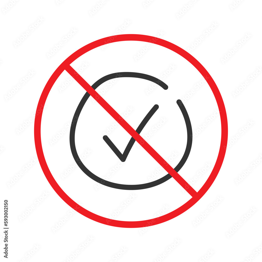 No document checkmark icon. Forbidden file icon. No checkmark vector sign. Prohibited editing vector icon. Warning, caution, attention, restriction flat sign design. Do not edit. UX UI icon No document checkmark icon. Forbidden file icon. No checkmark vector sign. Prohibited editing vector icon. Warning, caution, attention, restriction flat sign design. Do not edit. UX UI icon