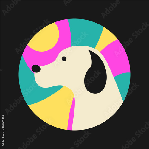 Dog head logo. Icon, emblem design. Vector illustration