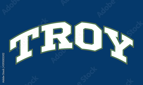 T-shirt stamp graphic, sport wear typography emblem Troy, USA vintage tee print, athletic apparel design shirt graphic print