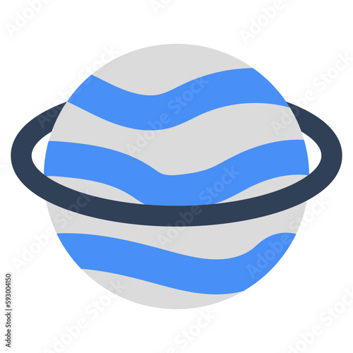 Editable design icon of revolving planet 