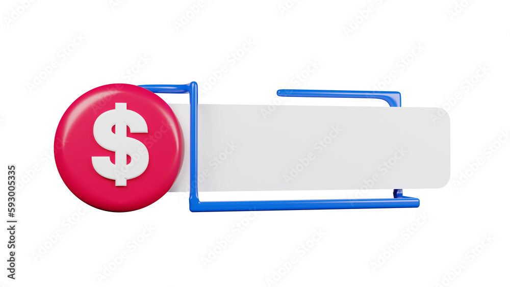 Dollar minimal 3D icon to fill text, live stream 3d render. text placeholder for cash Dollar minimal 3D icon to fill text, live stream 3d render. text placeholder for cash