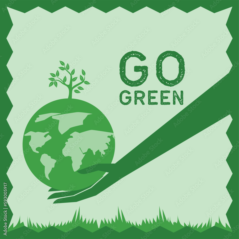 Go green postcard. vector illustration Go green postcard. vector illustration
