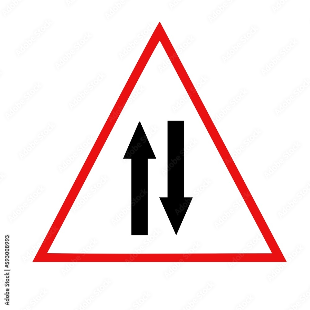 Two way traffic road sign vector Two way traffic road sign vector