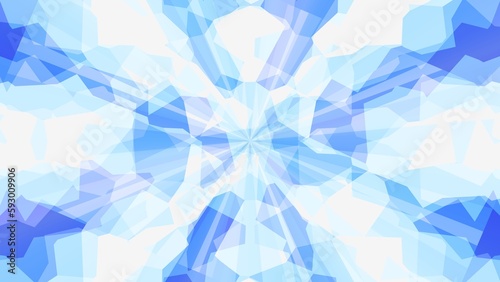 青の万華鏡、美しい幾何学模様 イラスト