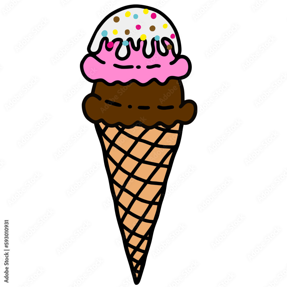 Mix Chocolate and Strawberry Ice Cream with Vanilla Syrup with Rainbow Sprinkle Topping Mix Chocolate and Strawberry Ice Cream with Vanilla Syrup with Rainbow Sprinkle Topping