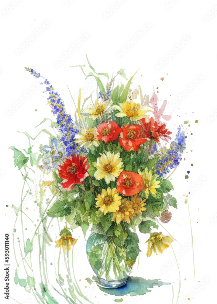 Obraz premium Colorful wildflowers floral display in a vase