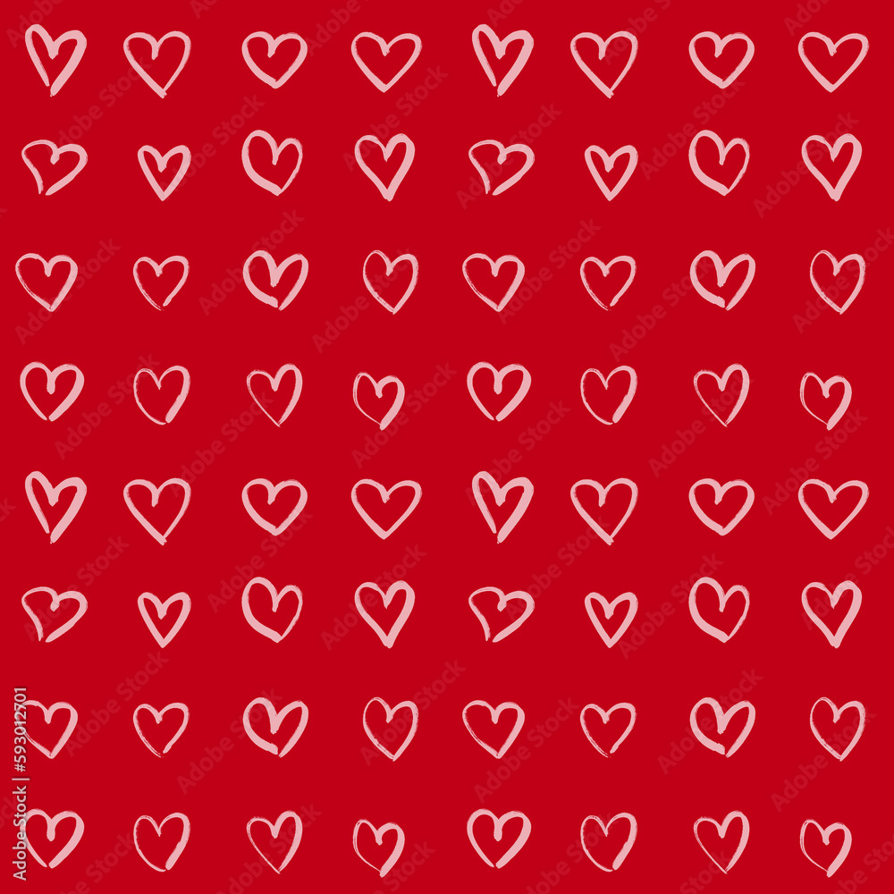 Seamless Pattern Hearts Line Seamless Pattern Hearts Line