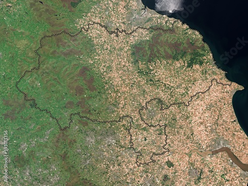 North Yorkshire, England - Great Britain. Low-res satellite. No legend photo