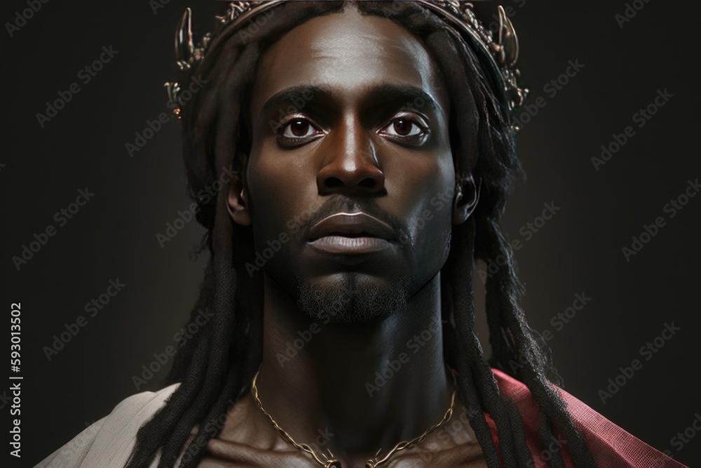 Jesus is black, Fictional African American Jesus Christ wearing a woven