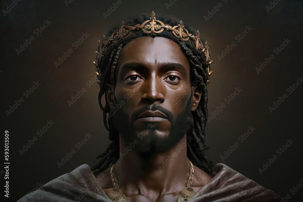 Jesus is black, Fictional African American Jesus Christ wearing a woven
