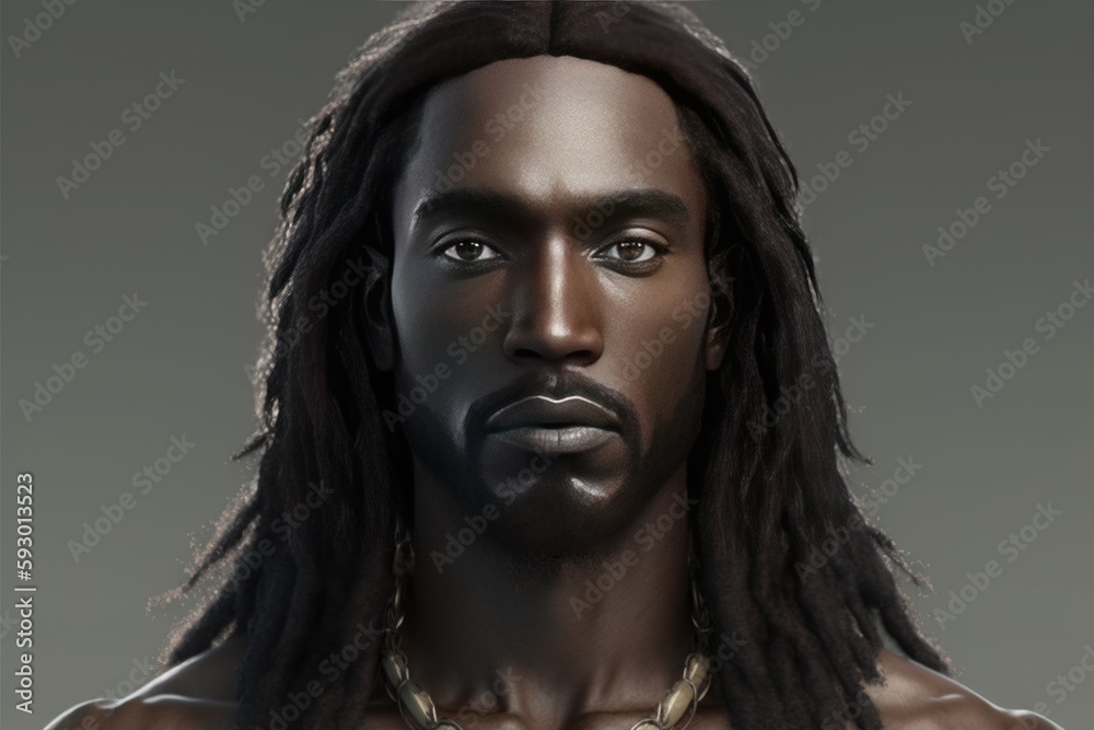 Jesus is black, Fictional African American Jesus Christ, created with generative AI Jesus is black, Fictional African American Jesus Christ, created with generative AI