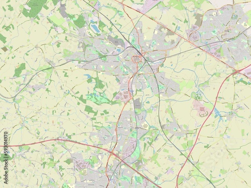 Nuneaton and Bedworth, England - Great Britain. OSM. No legend