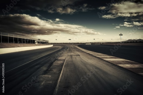 Empty asphalt road with cloudy sky in the background