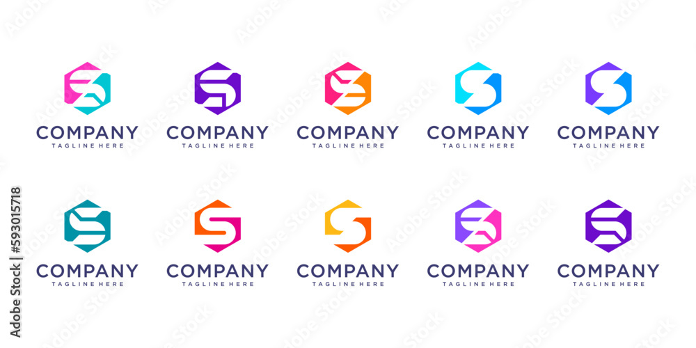 Set of lletter s logo collection with creative concept