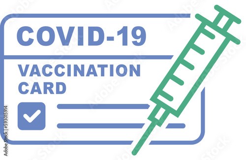 COVID-19 vaccine passport icon. Vaccination certificate against coronavirus with check mark, medical card or passport for travel in time pandemic.